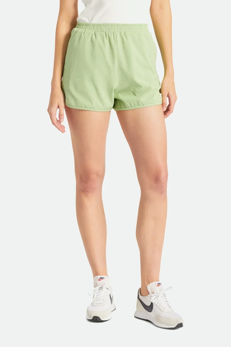 gingham sun green runner shorts