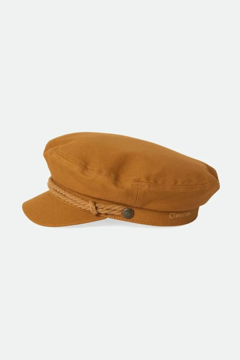 golden brown fiddler fisherman cap