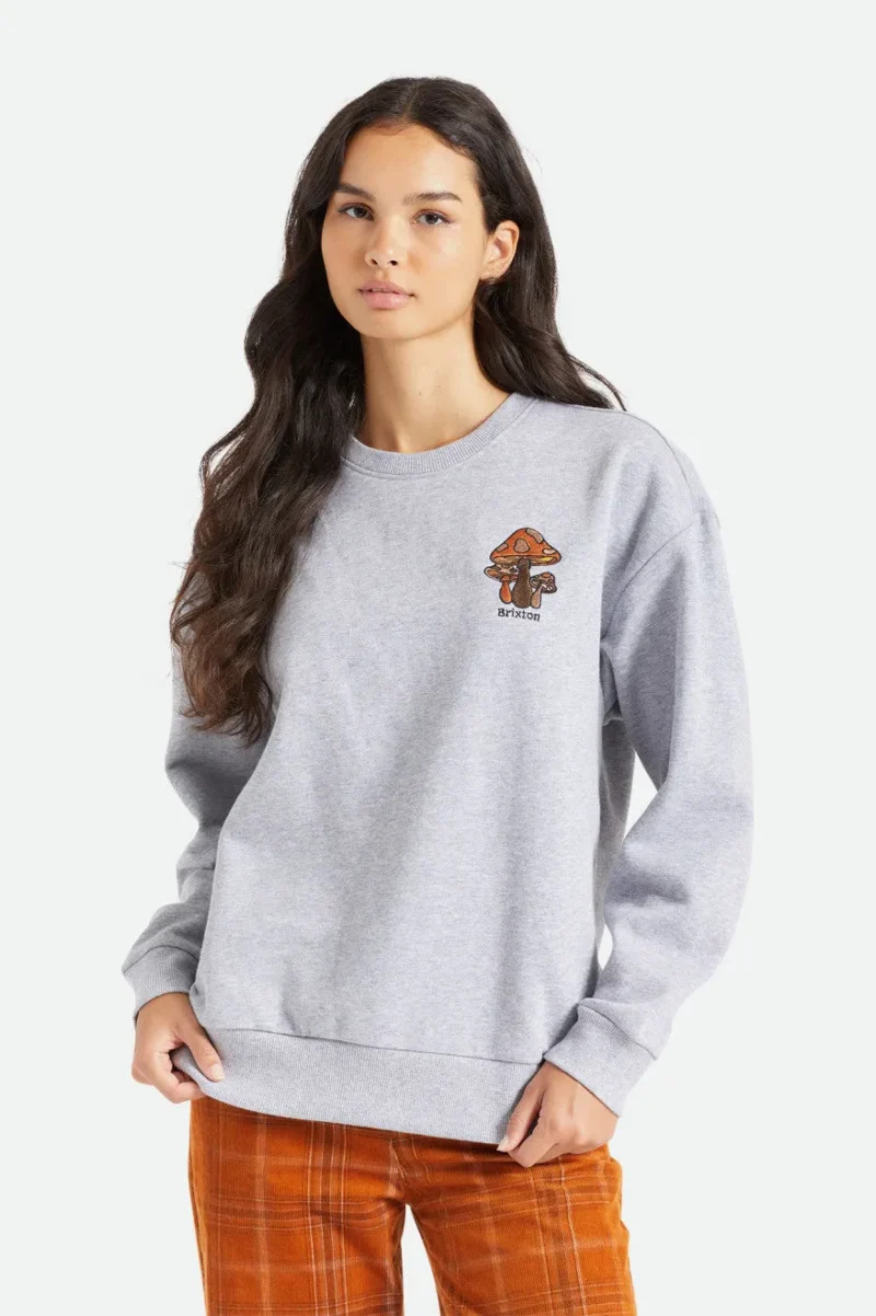 good vibes only crew sweatshirt heather grey