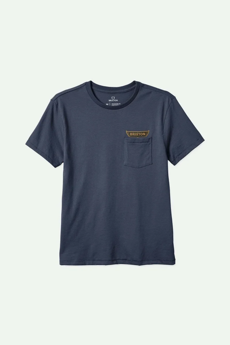 graves washed navy pocket tee short sleeve