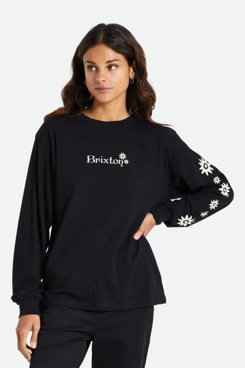 gretel black long sleeve boyfriend tee