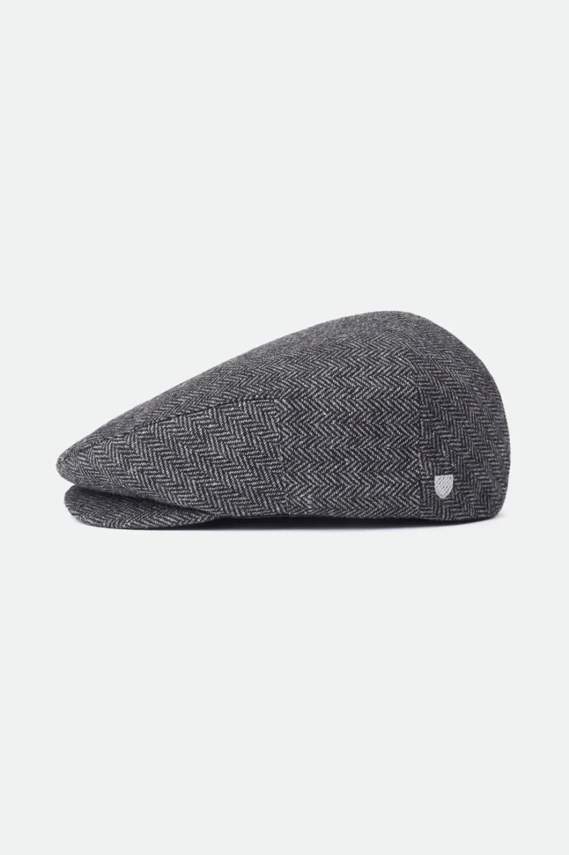 grey black hooligan flat cap for men