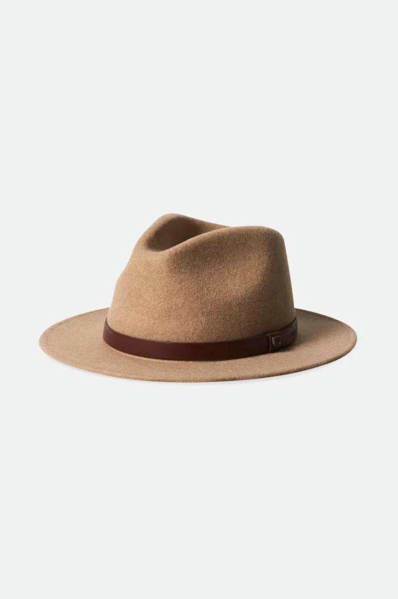 heather sand fedora hat for men