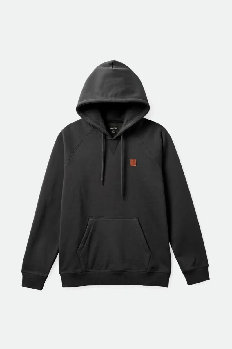 heavyweight water resistant fleece hoodie washed black