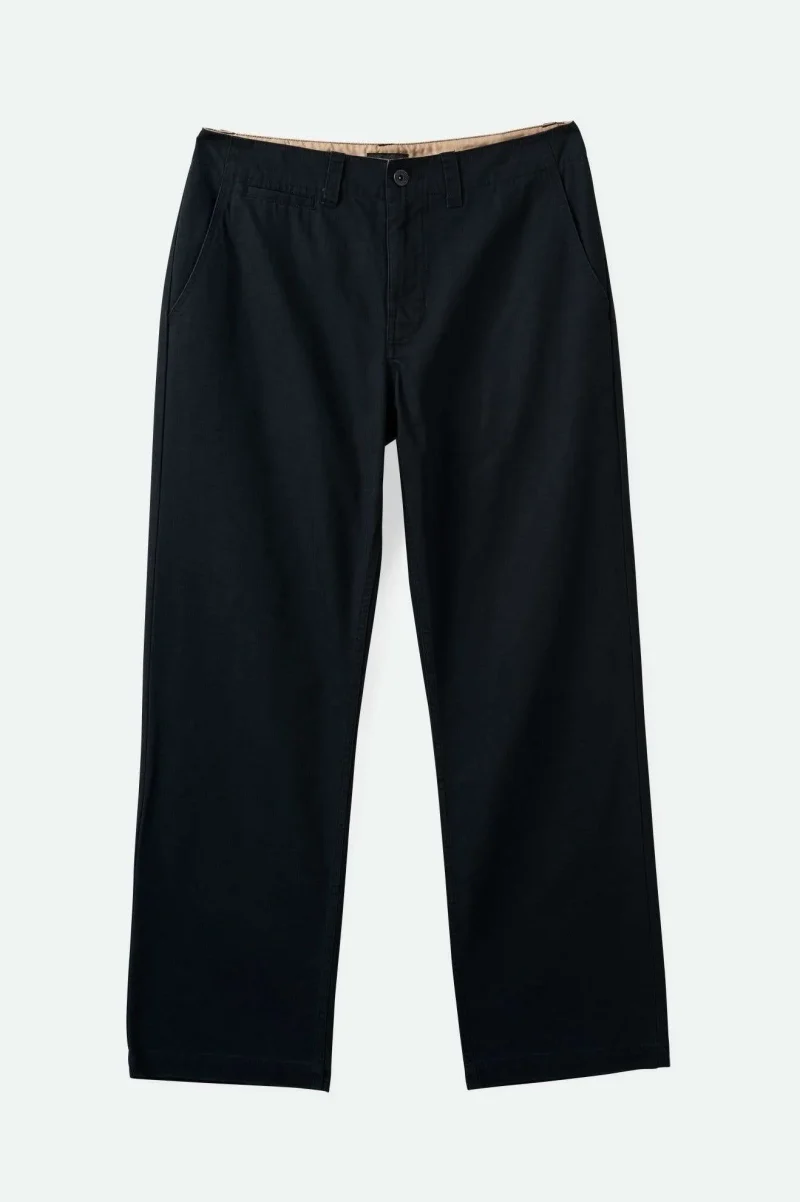 herringbone relaxed fit trousers washed black