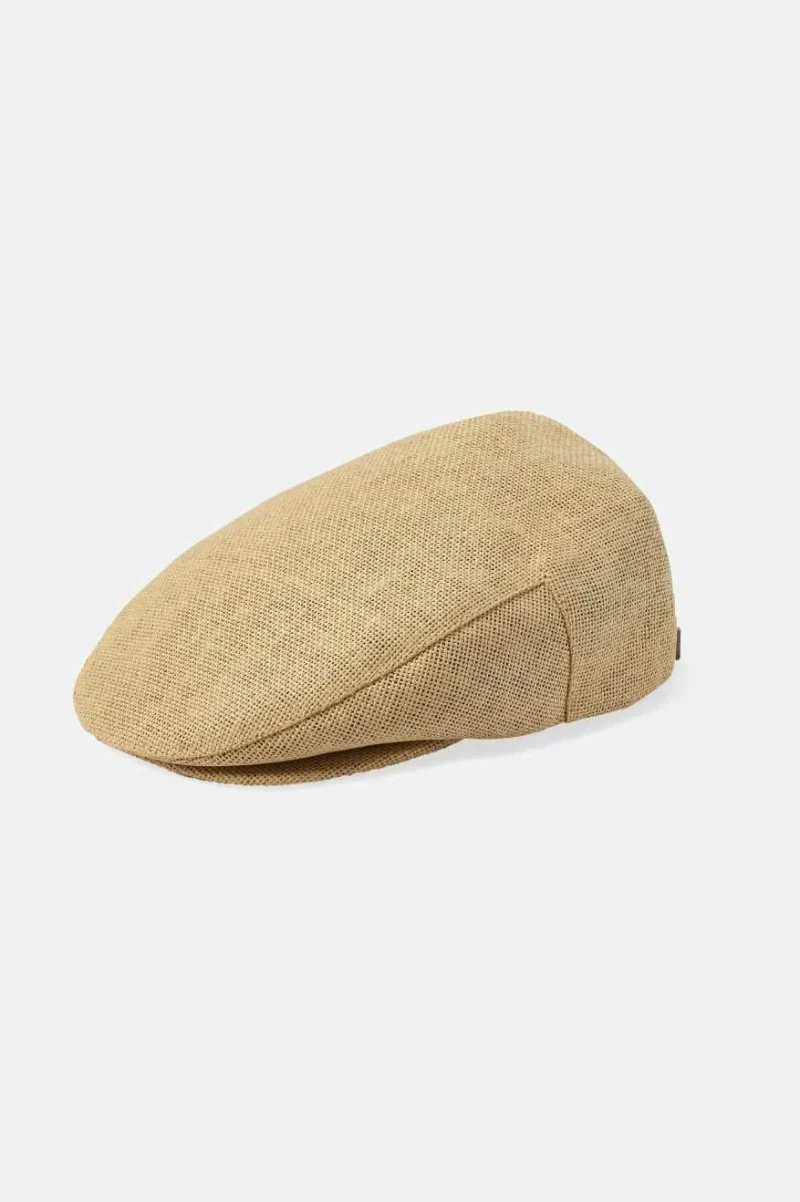 hooligan lightweight natural straw flat cap