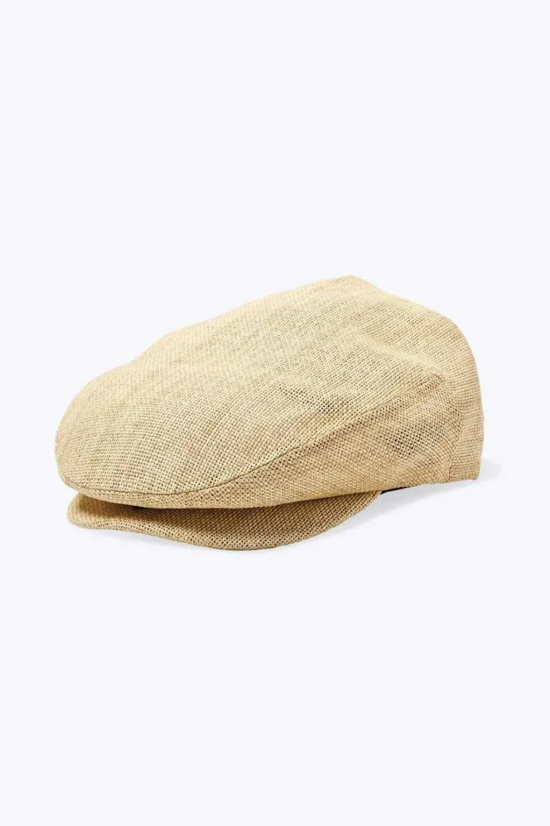 hooligan natural straw flat cap lightweight