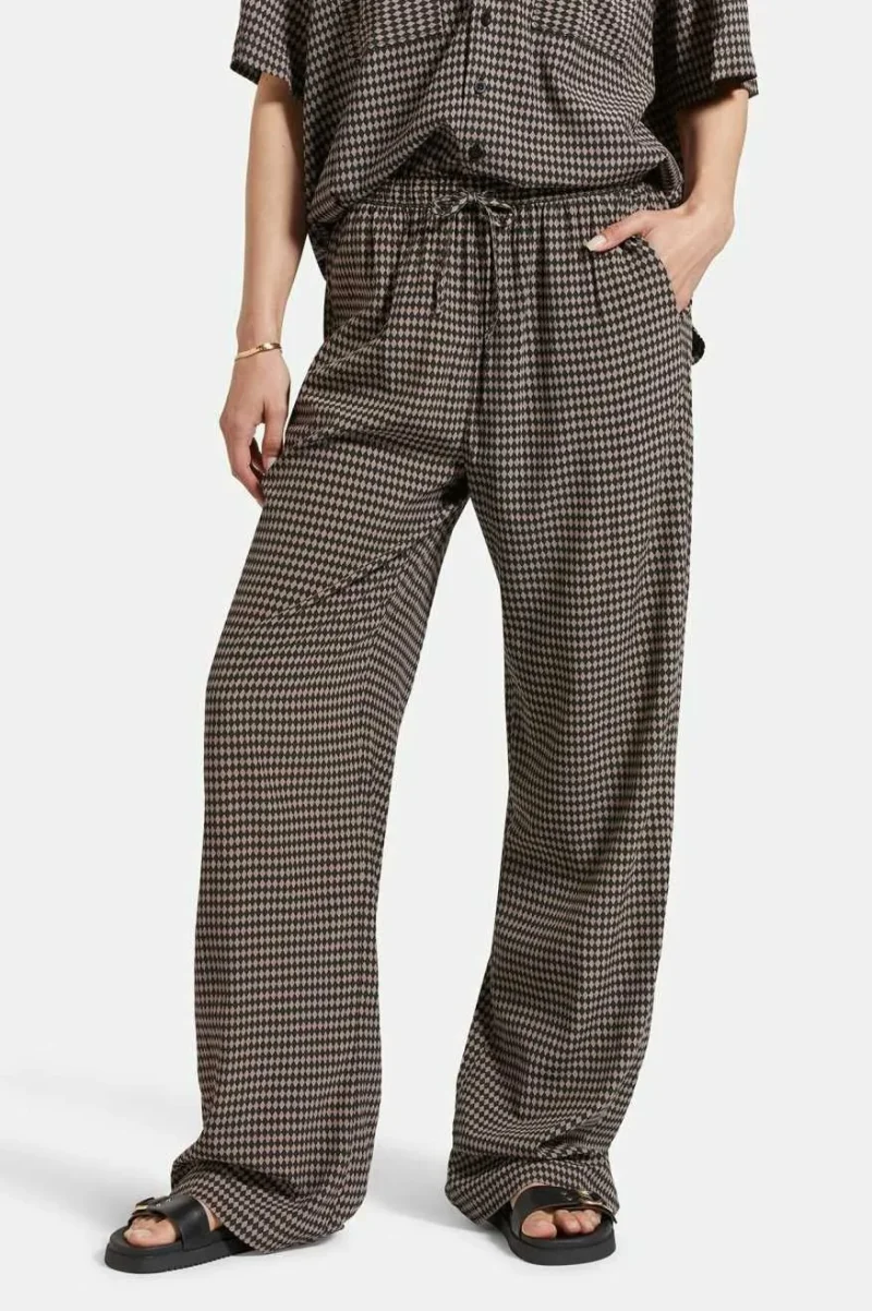 hudson diamond check lounge pants washed black cinder grey