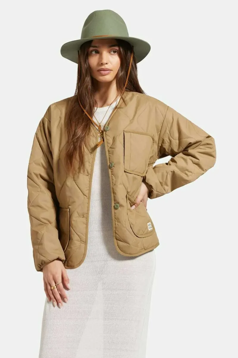 khaki quilted delilah jacket