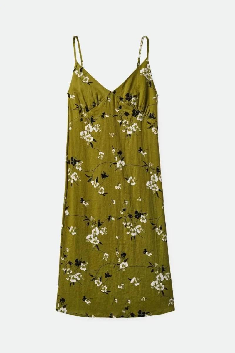 lanai linen moss midi dress