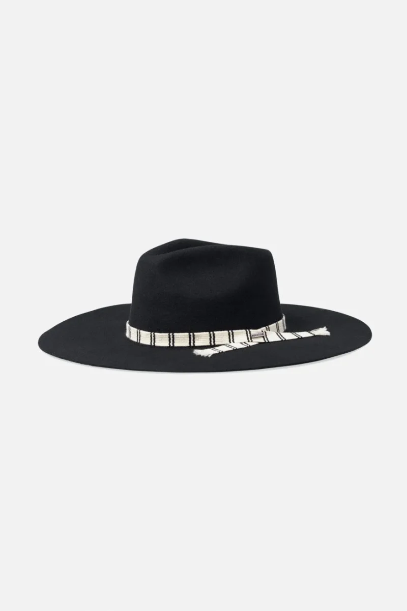 leigh black felt fedora hat