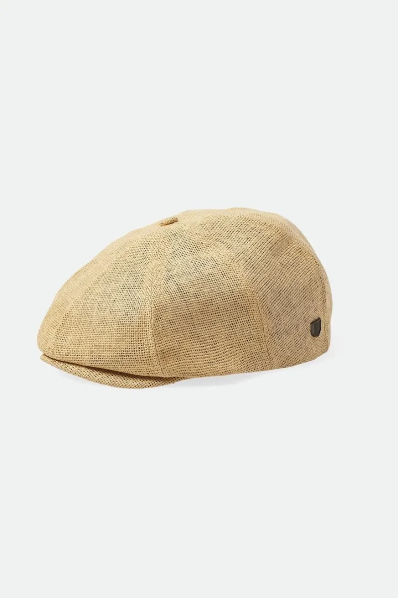 lightweight natural straw newsboy cap for men