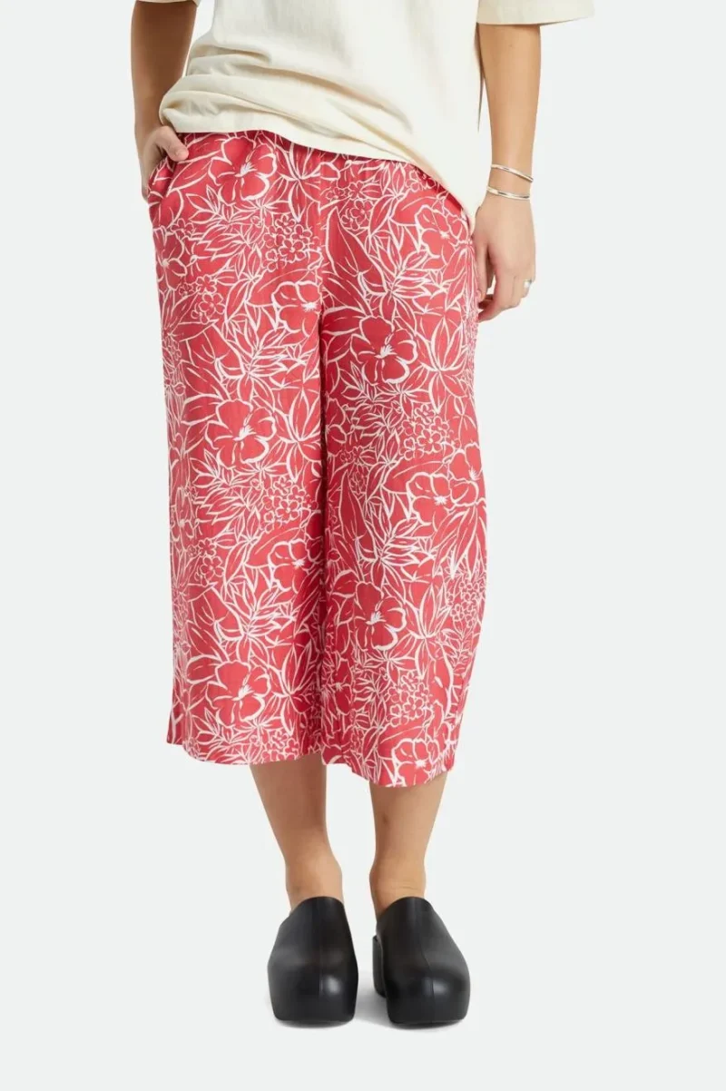 linen wide leg pants aloha red