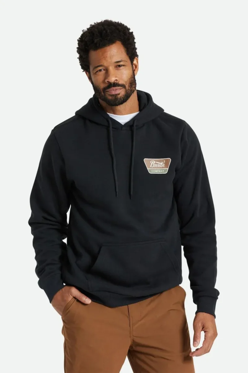 linwood bison leather hoodie black