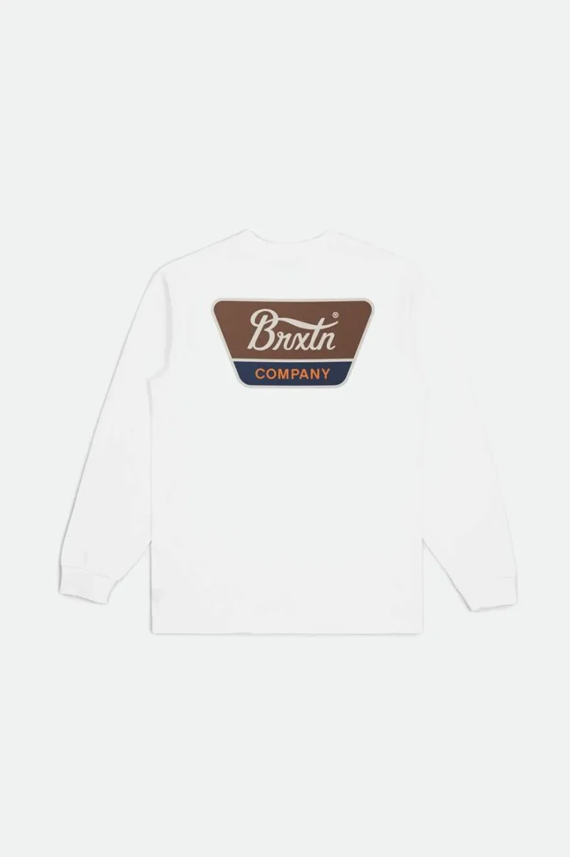 linwood long sleeve standard tee white sepia beige