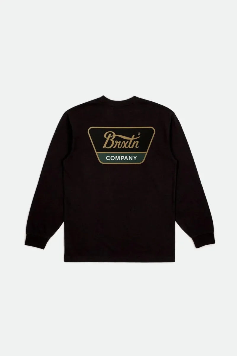 linwood long sleeve tee black antelope pine green