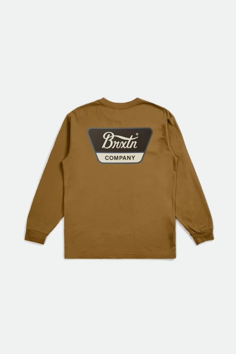 linwood long sleeve tee golden brown black white