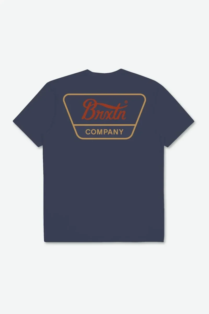 linwood summer standard tee washed navy barn red mustard