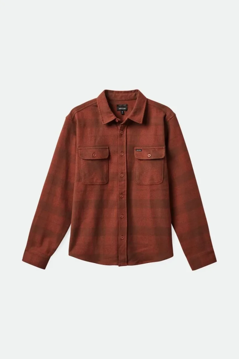 long lasting water resistant l s flannel shirt sepia terracotta