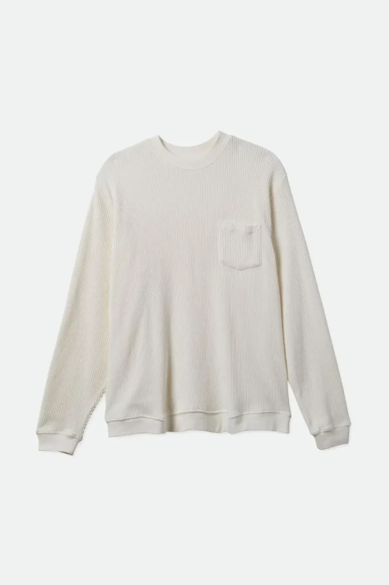 long sleeve off white knit sweater w pockets