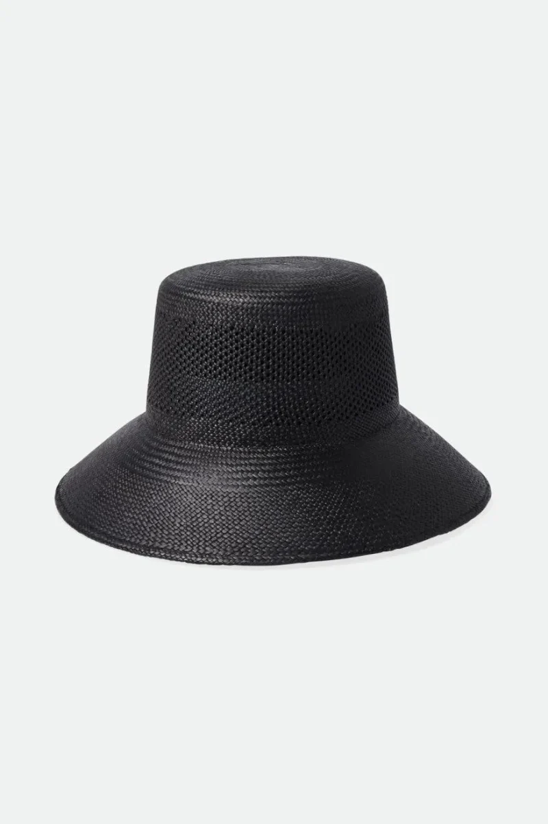 lopez coronado black panama straw bucket hat