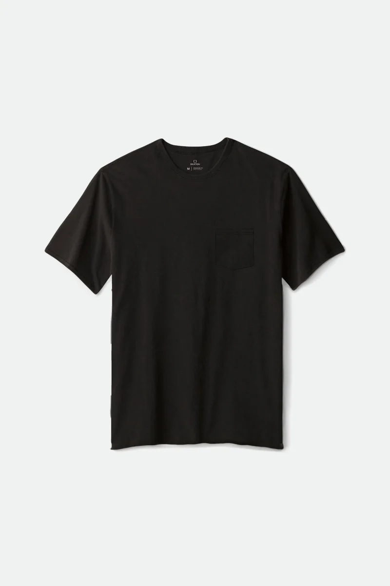 luxury cotton short sleeve pocket tee black