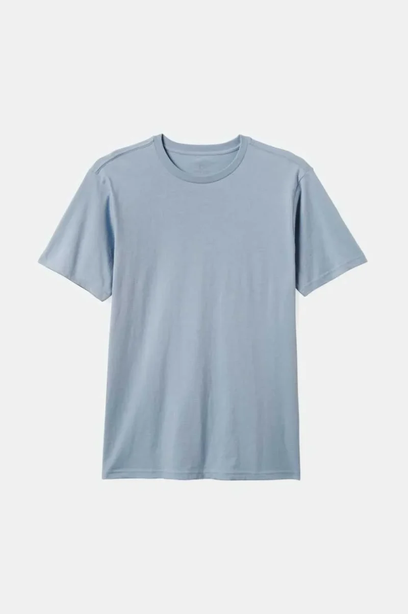 luxury soft cotton crew neck t shirt dusty blue