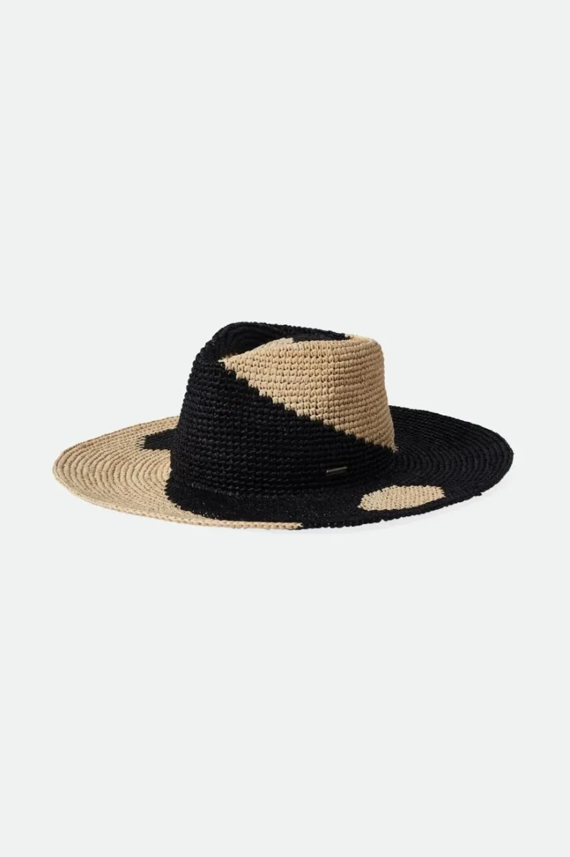 madeara patterned straw hat whitecap black