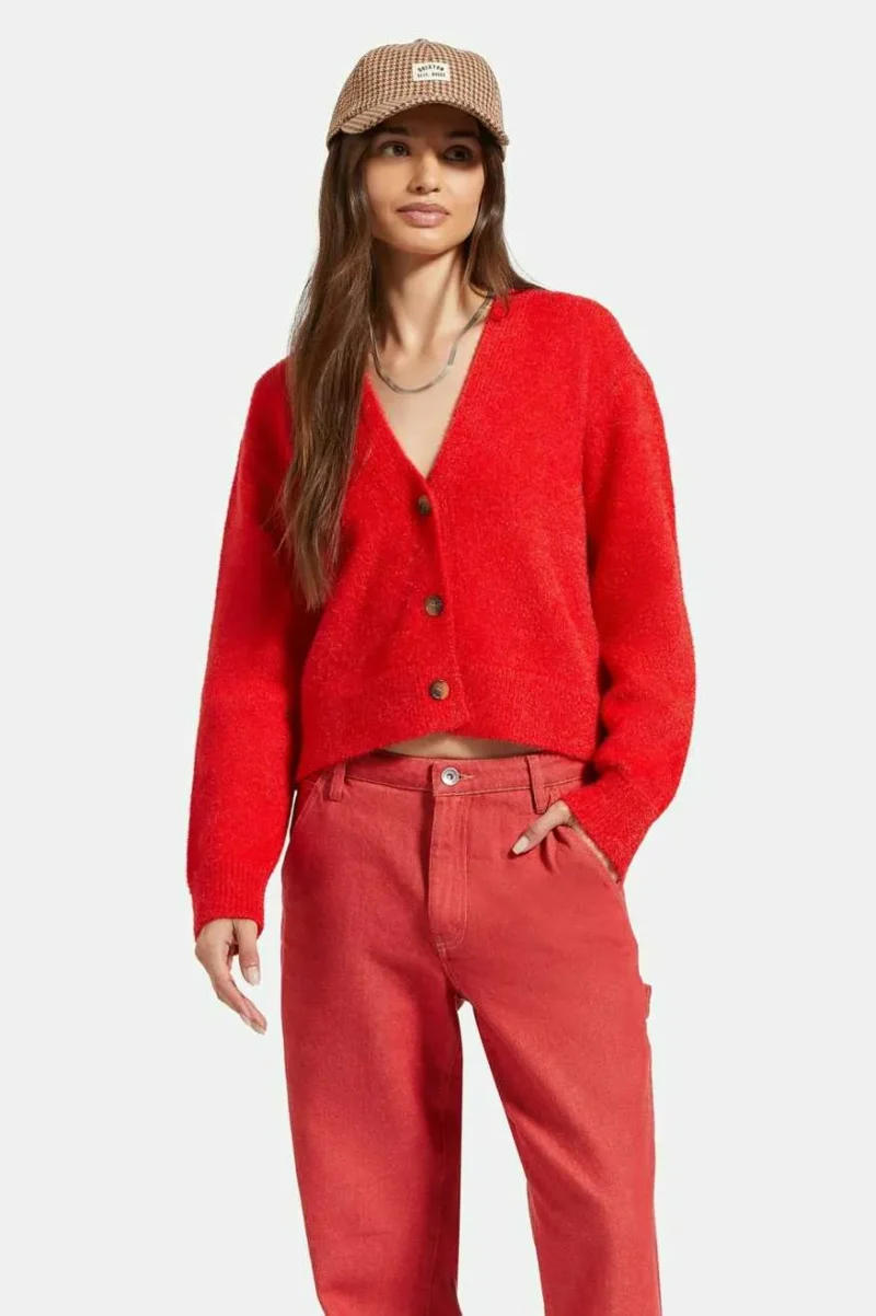 mars red town cardigan