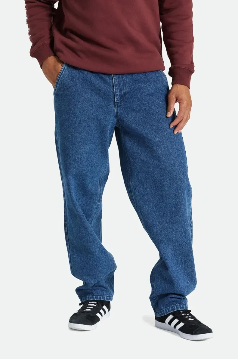 medina indigo washed baggy pants