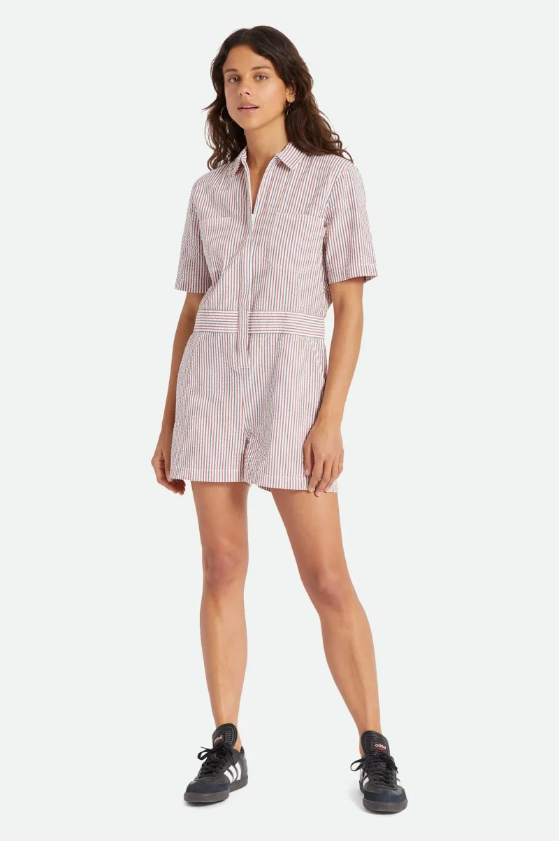 mersey striped short coverall