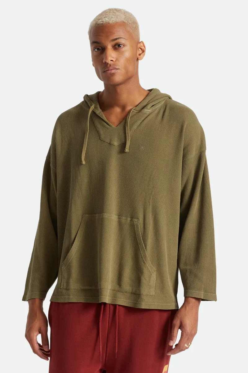 military olive thermal hooded poncho