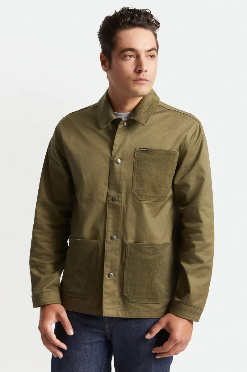 military olive utility chore coat tactical style