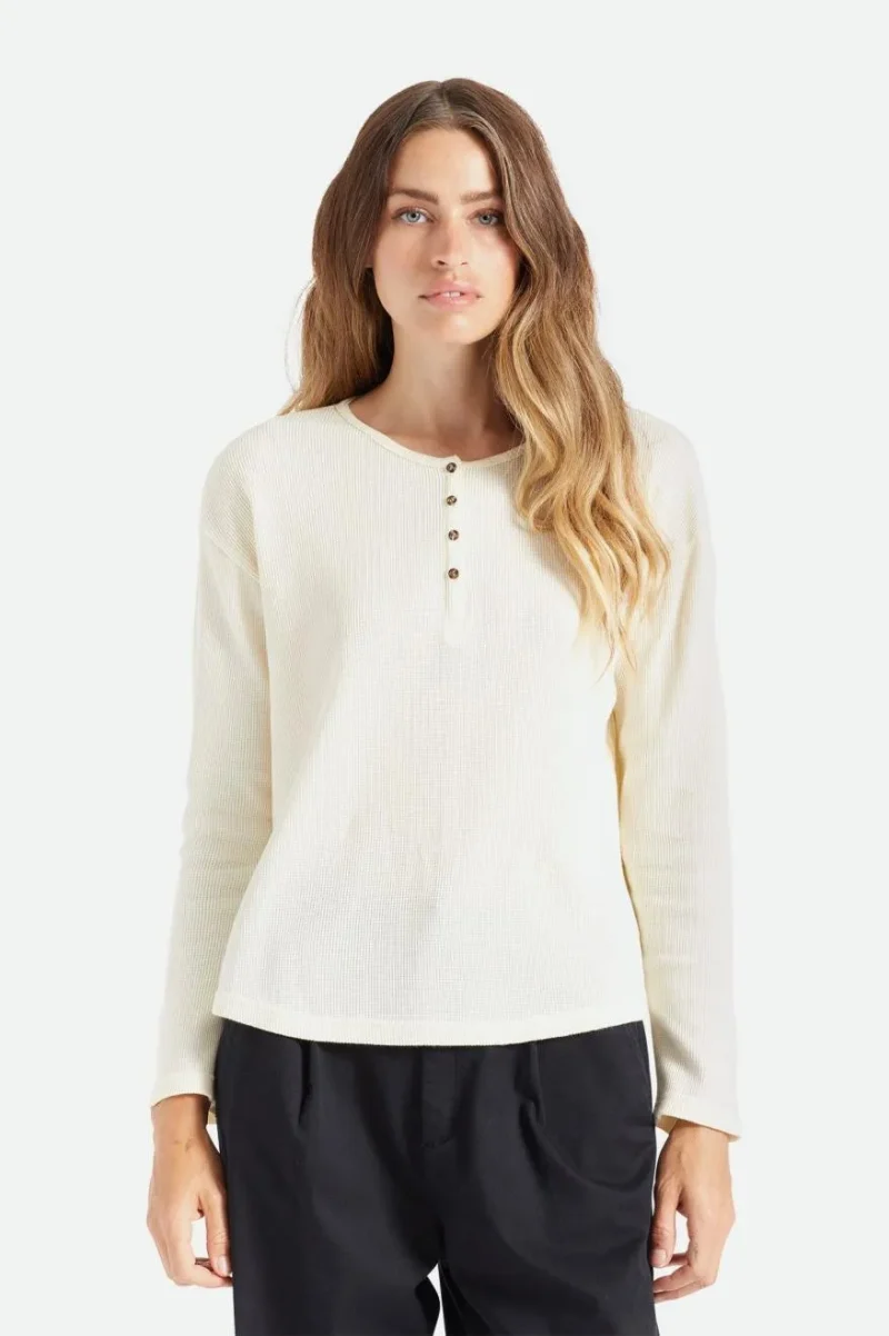 monty long sleeve henley shirt off white