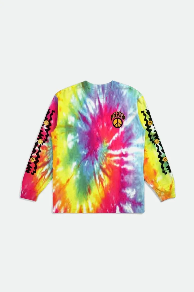 mozley long sleeve tie dye tee acid wash