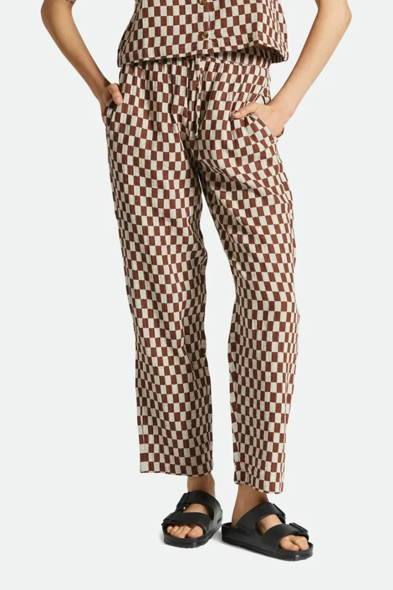 mykonos sepia small check pants