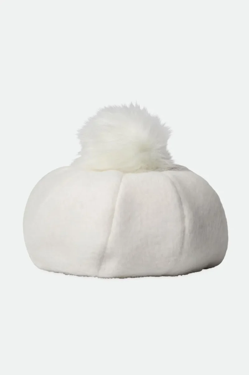 natalie off white oversized pom beret