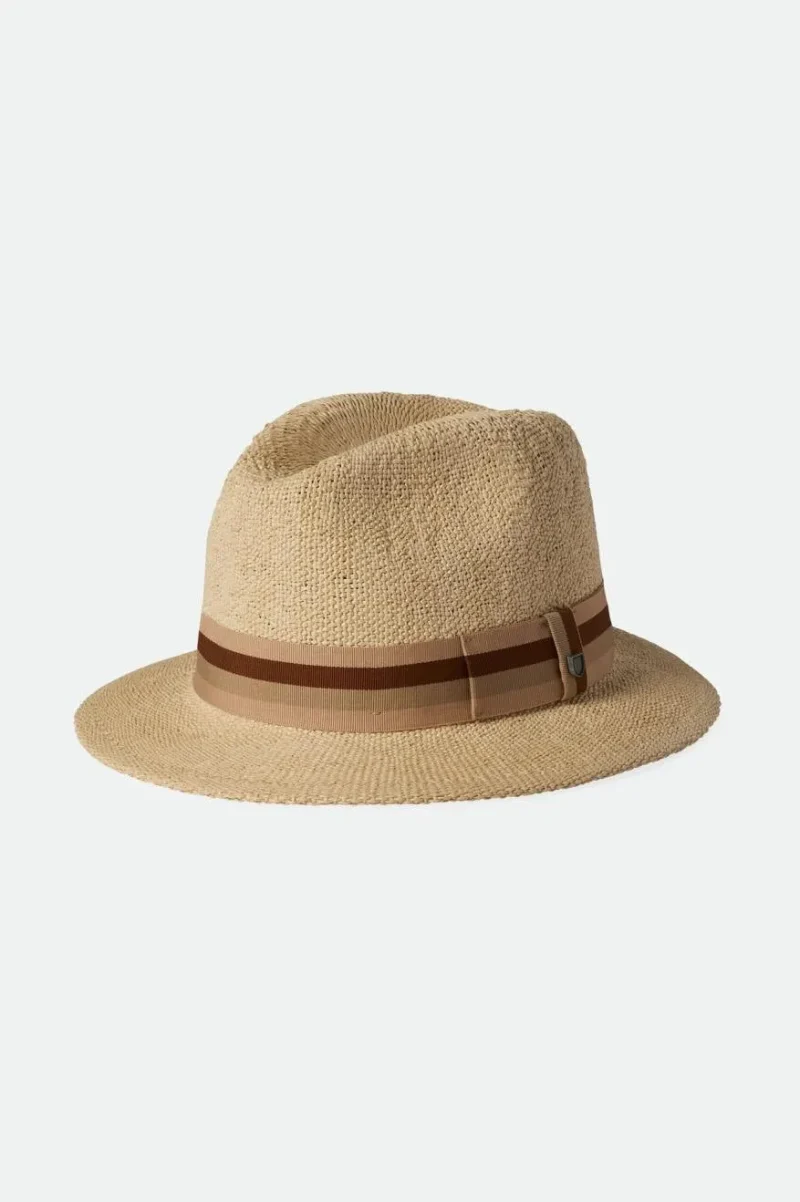 natural roma straw fedora hat