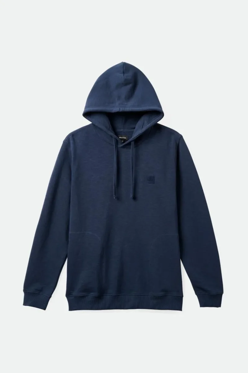 navy washed slub hoodie soft french terry