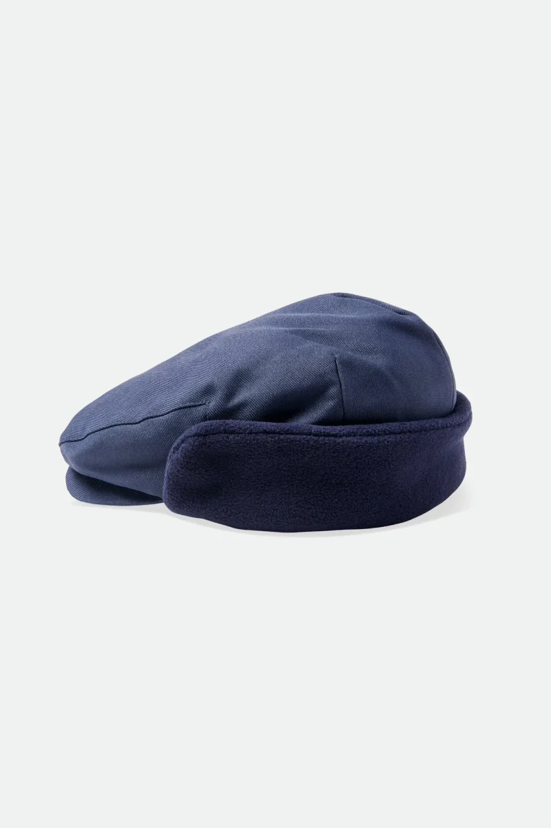 navy washed snap cap with earflaps by hooligan