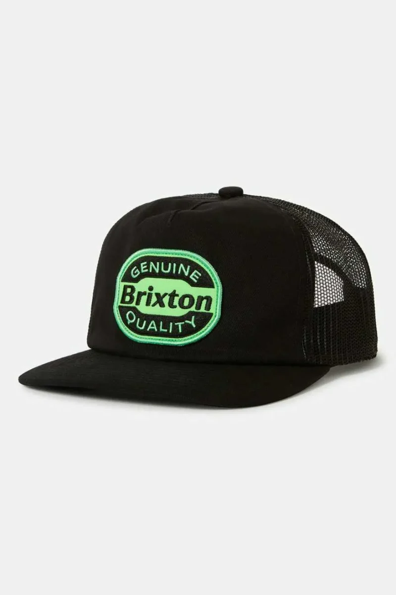 neon green keaton mesh trucker hat black green