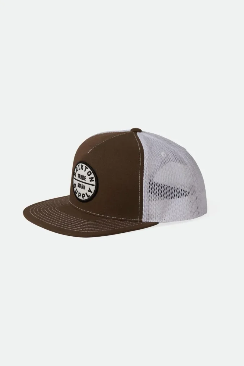 oath trucker hat in sepia and white