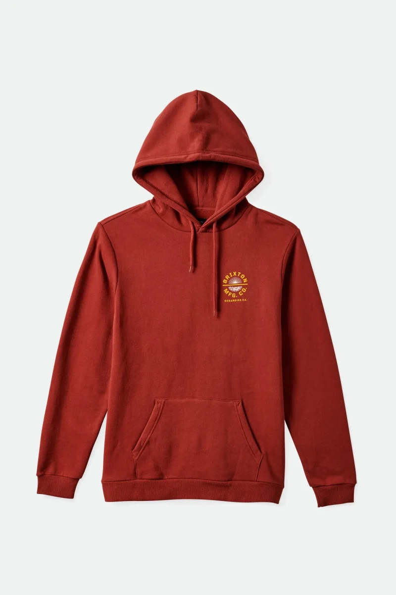 oceanside hooded fleece in dark brick