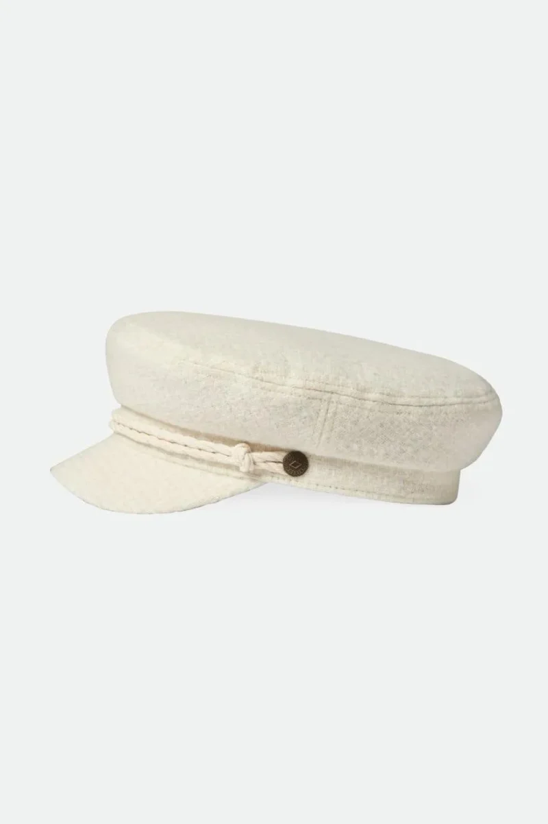 off white boucle fisherman cap