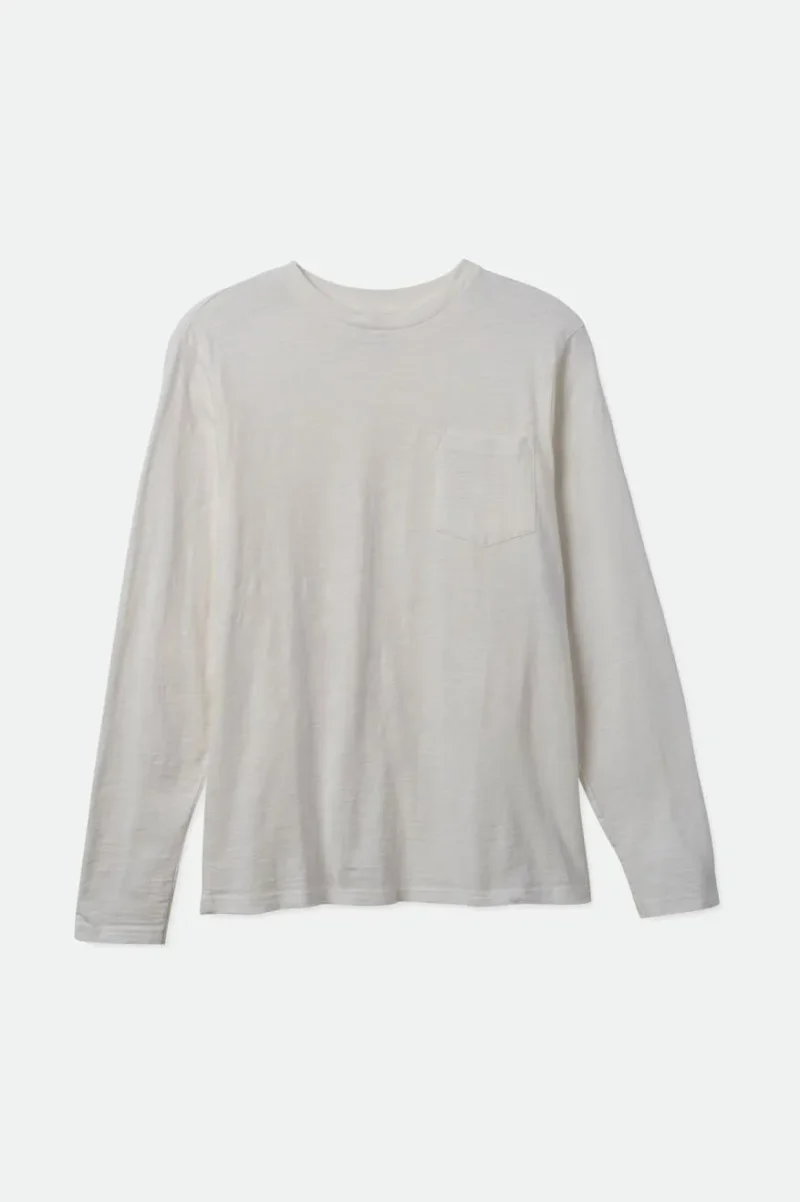 off white slub long sleeve pocket tee