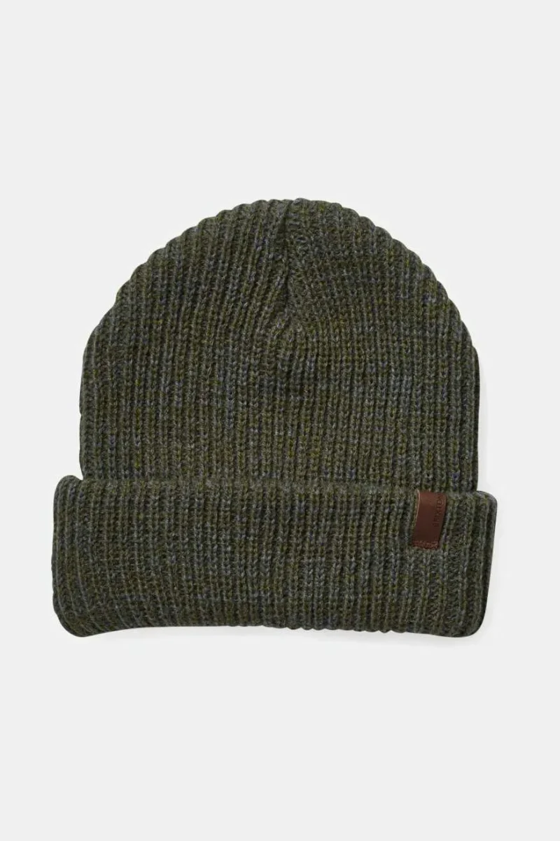 olive charcoal marled chunky beanie