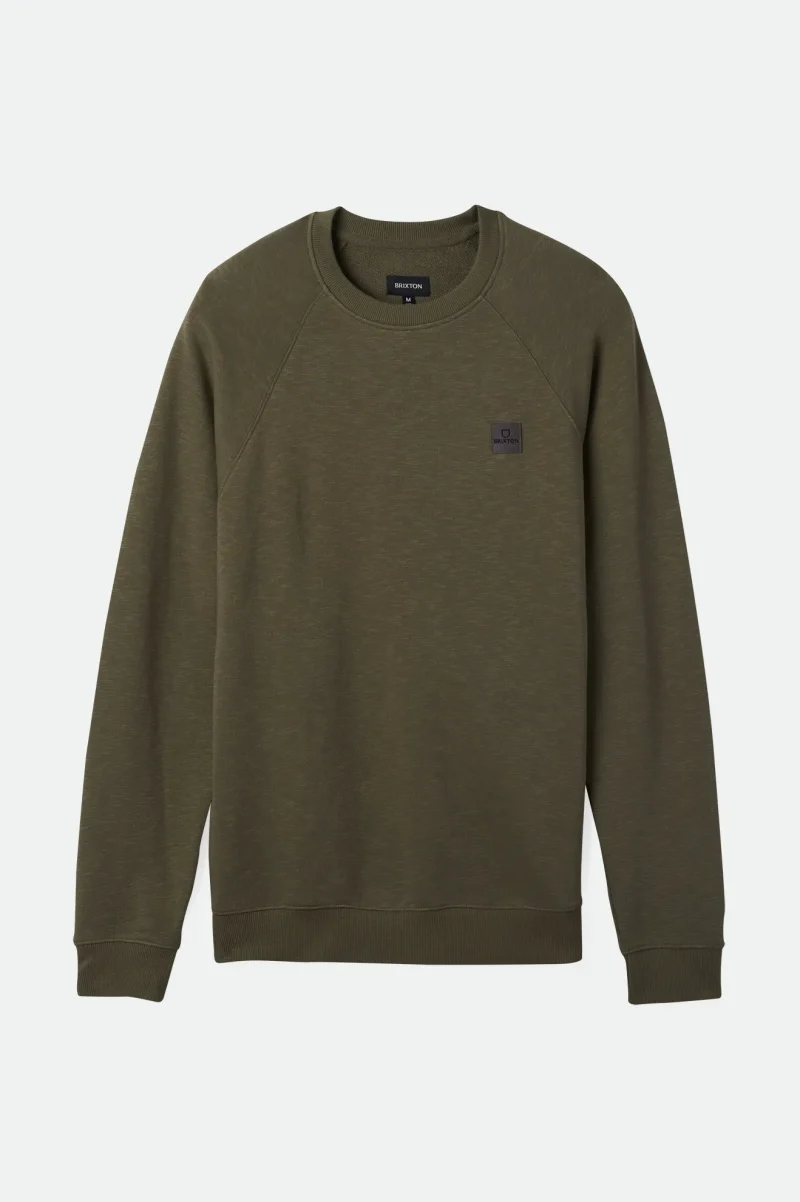 olive surplus slub crew alpha square french terry