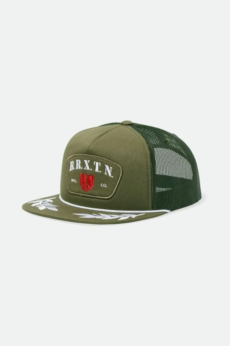 olive surplus trucker hat peace shield mp