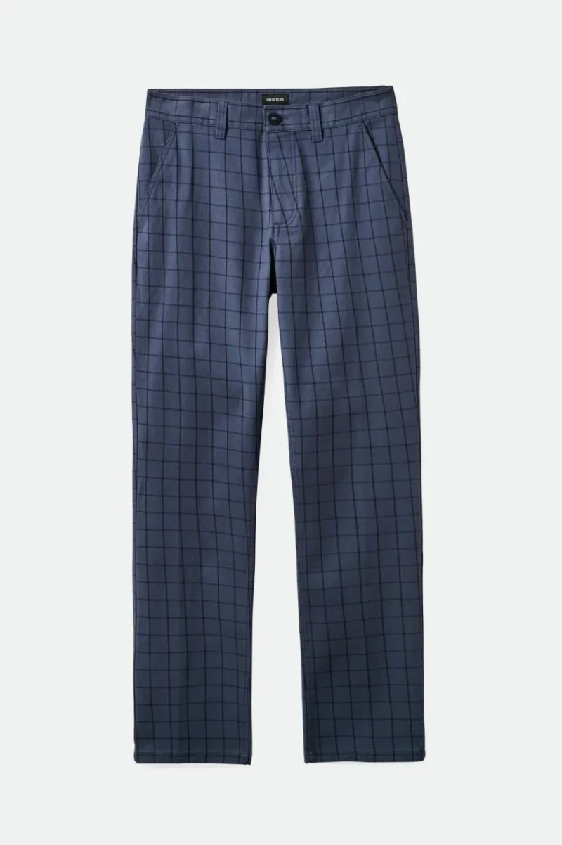 ombre blue black plaid chino regular pants