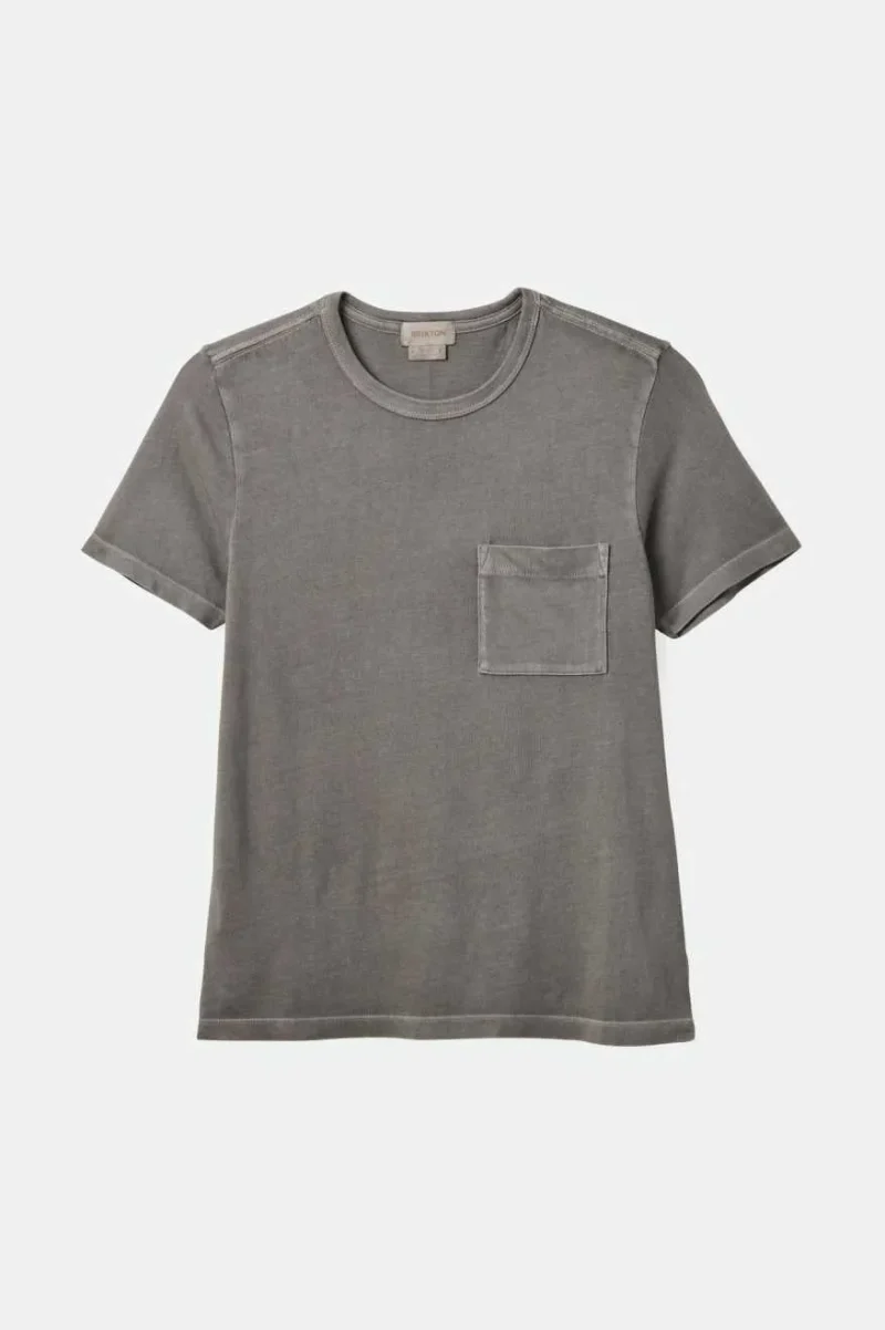 organic garment dyed pocket tee washed black